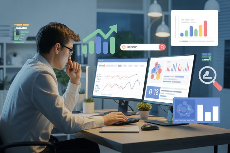 Google Analytics for marketing strategy showing website traffic analysis conversion tracking and marketing performance metrics for business growth.